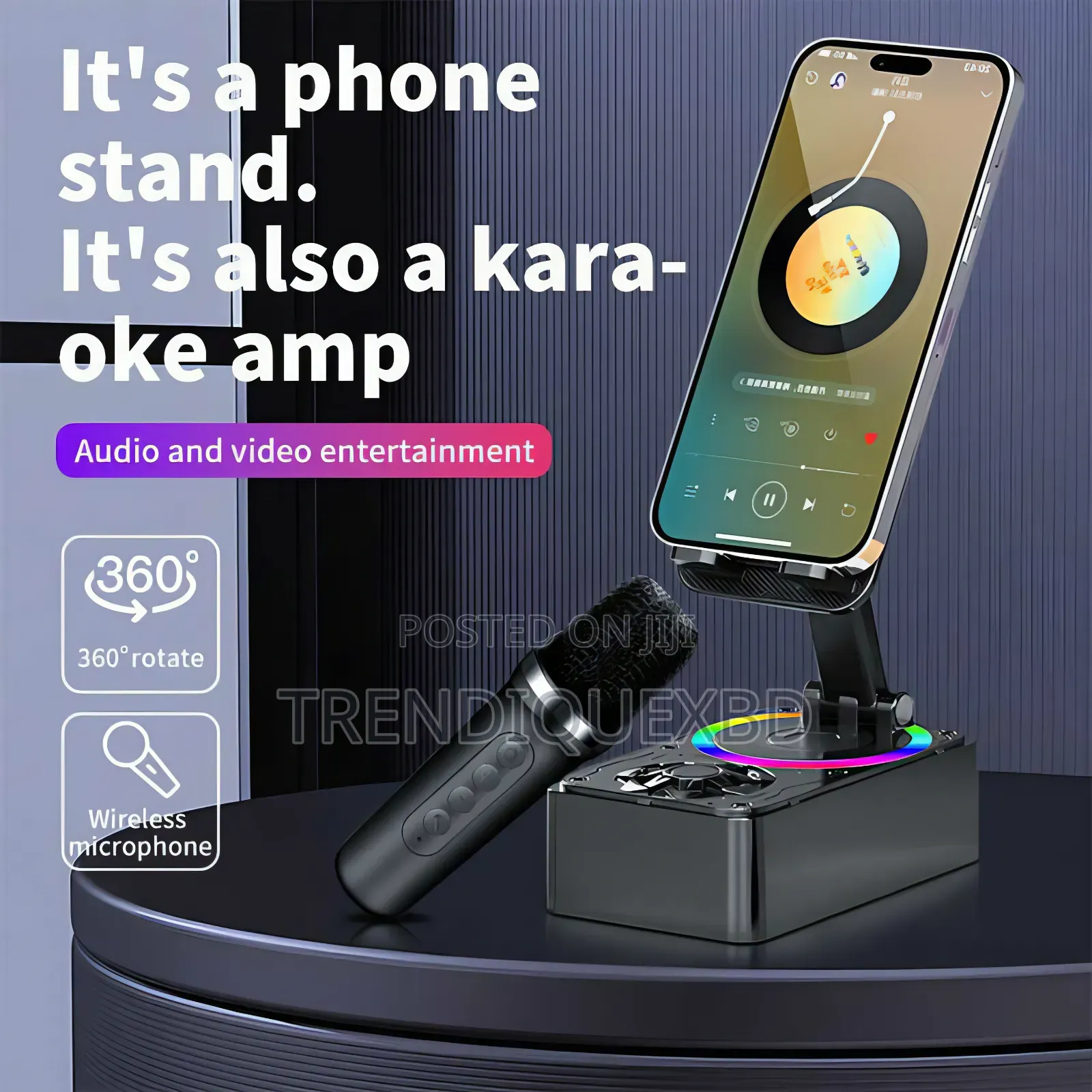 K-18 3-in-1v5.3 Rotary Bracket Wireless Microphone Speaker