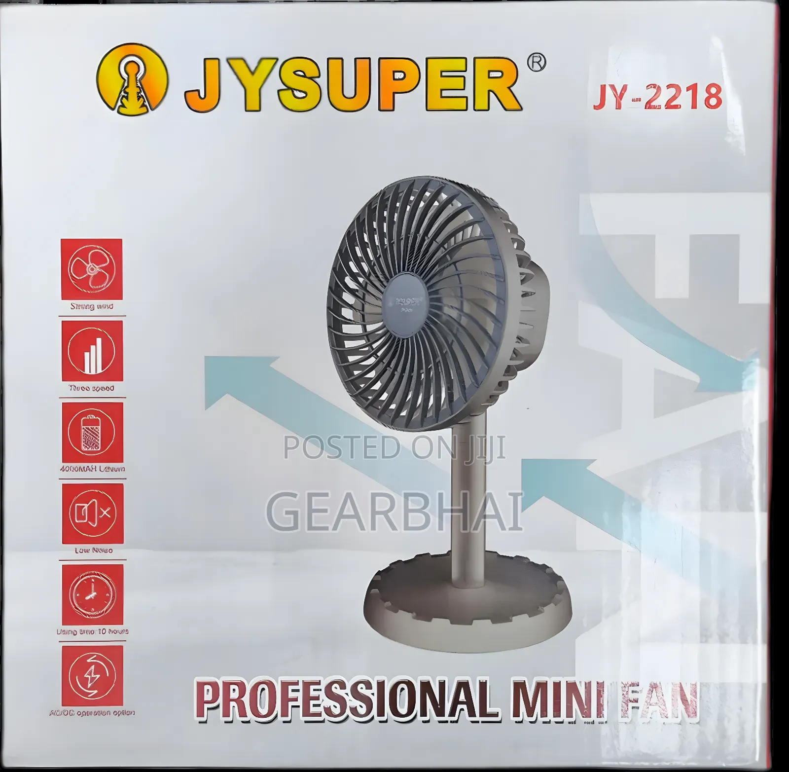 Jysuper Rechargeable Portable Mini Table Fan Jy2218