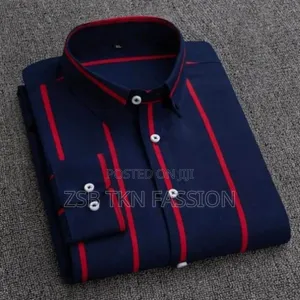 Men's Long Sleeve Stripe Print Shirt