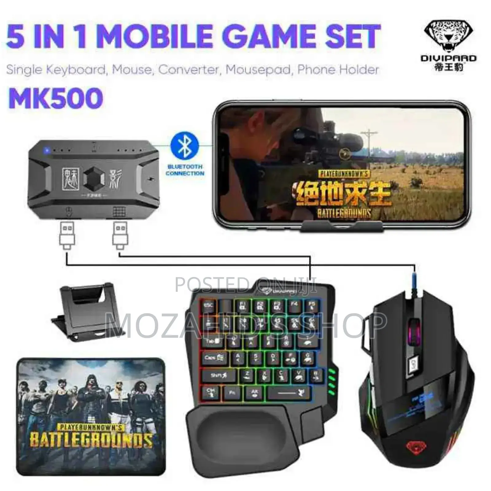 5 in 1 Mobile Game Combo Pack ( Phone Mouse Keyboard)