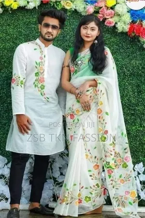 Hand Printed Dhupian Silk Couple Set New Products