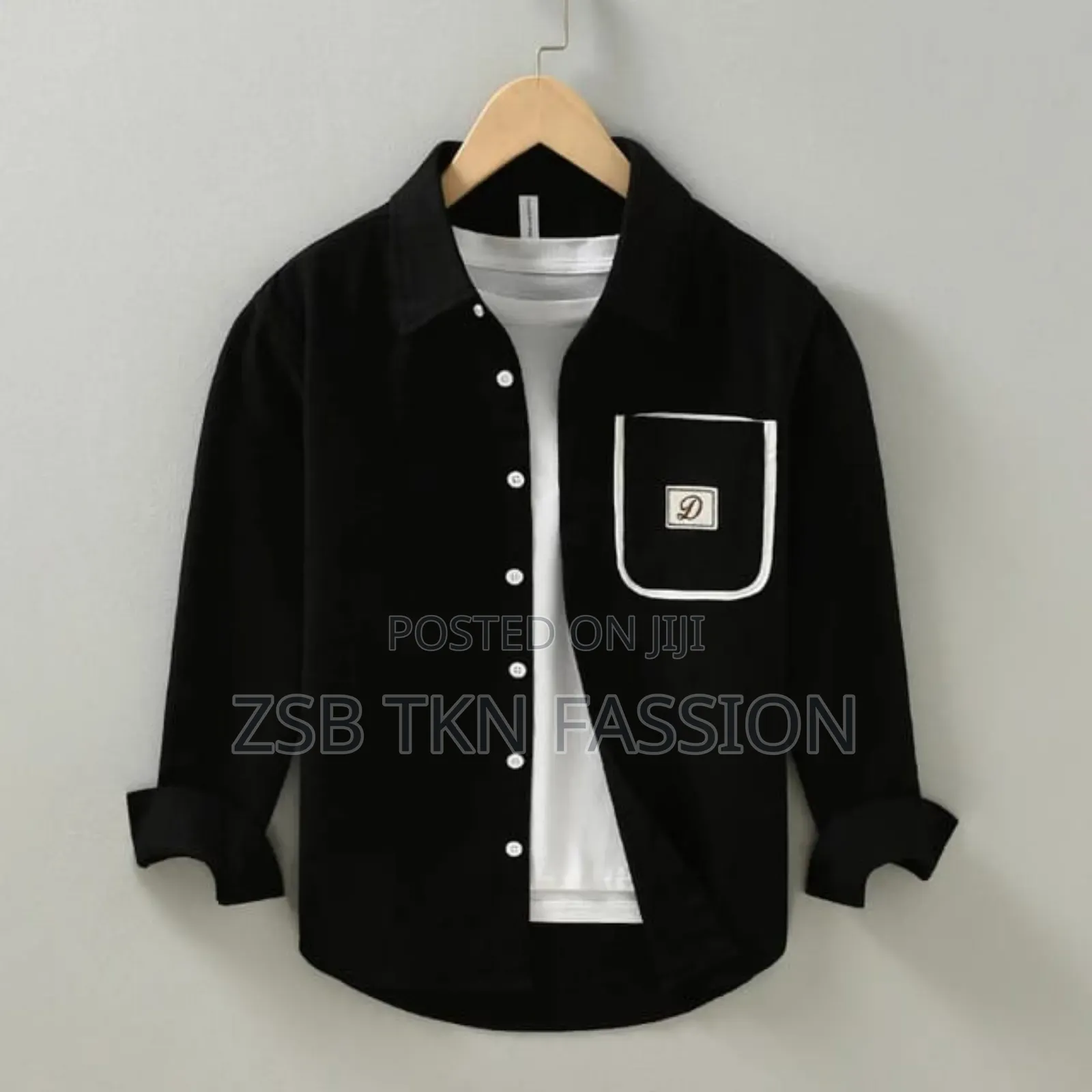 Stylish Black Shirt With White Inner