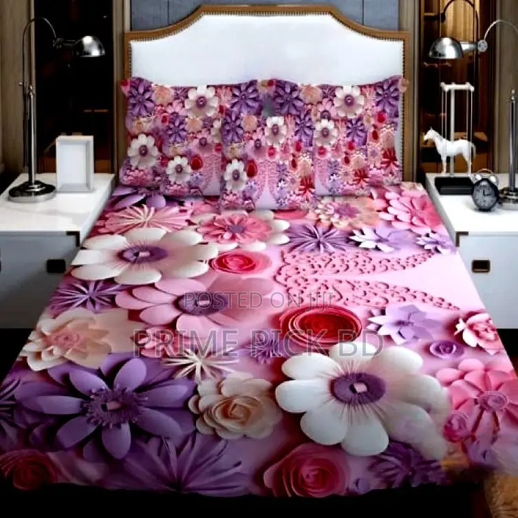 China Premium 3d Design Velvet Bed Sheet Set – 9x7 Ft