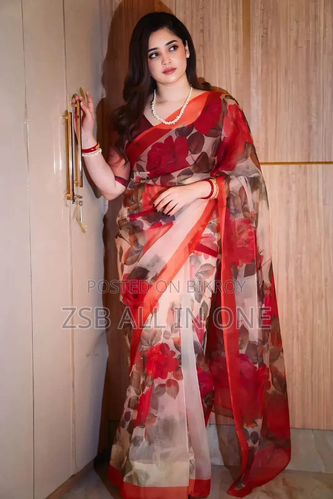 ডিজিটাল প্রিন্ট শাড়ি উইথ ব্লাউজ পিস আপুদের জন্য