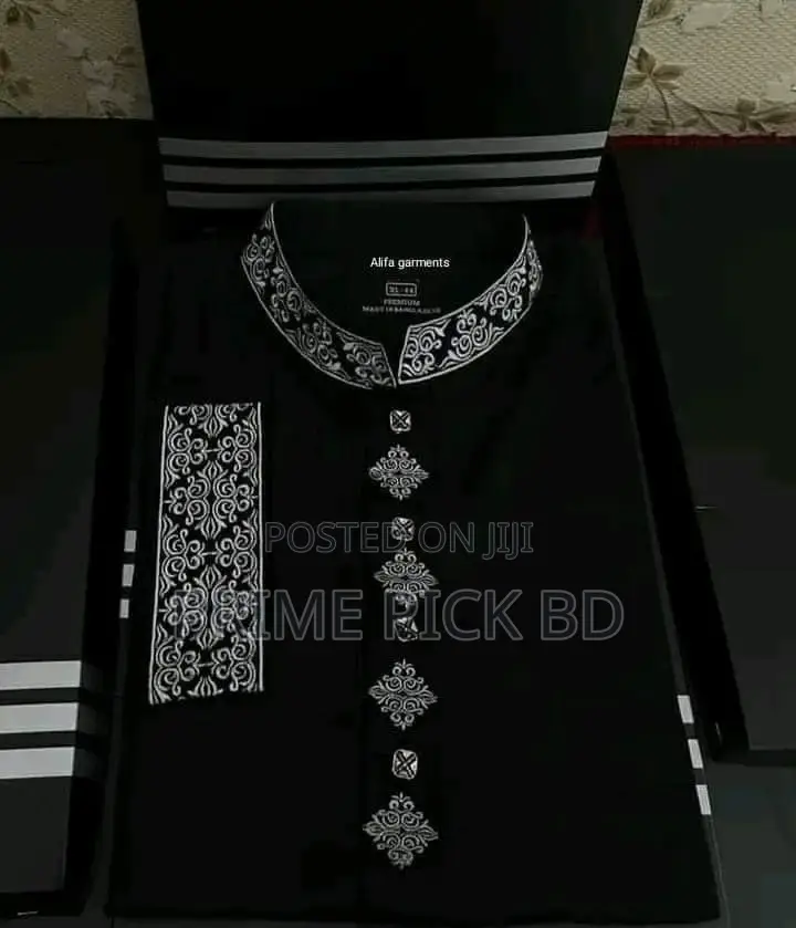 Embroidered Tenchil Cotton Panjabi for Men