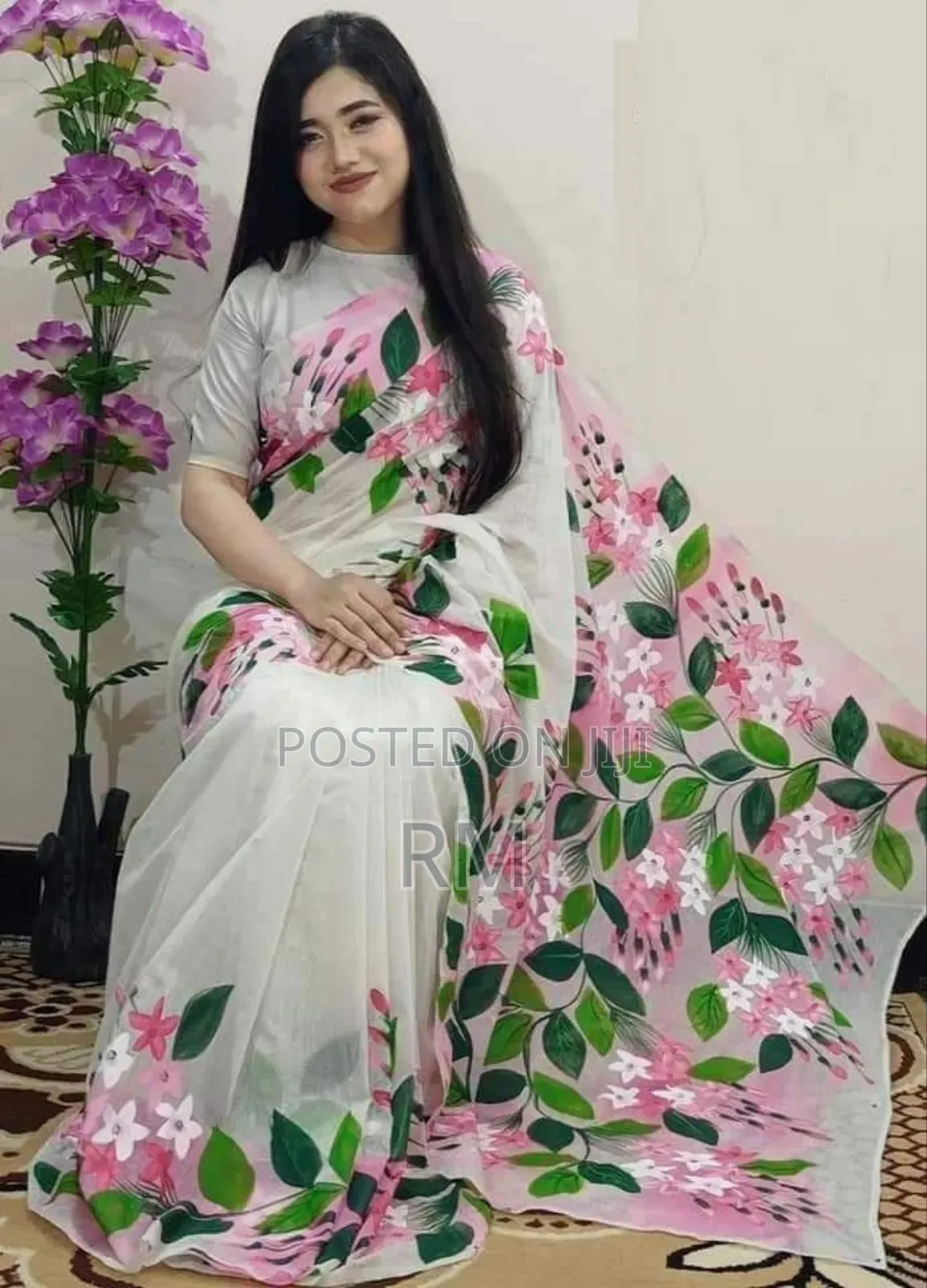 Hand Print Half Silk Sharee