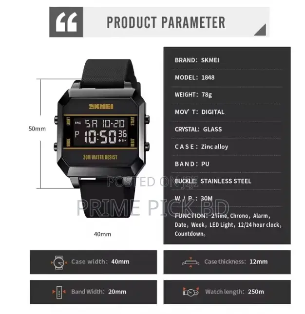 Skmei 1848 Men Fashion Led Sports Watch