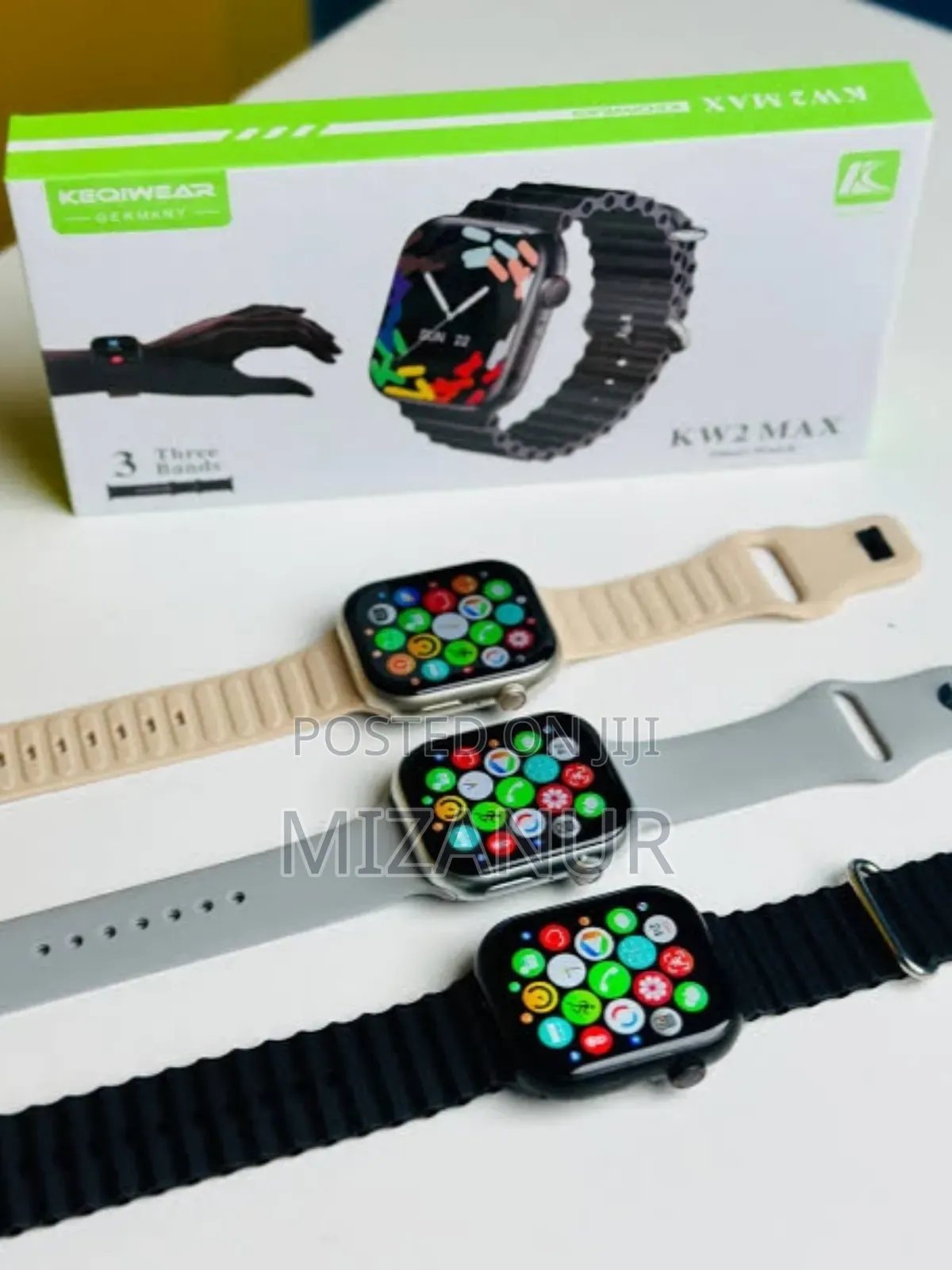 Kw2 Max Smart Watch Best Quality Three Bands Curved Display