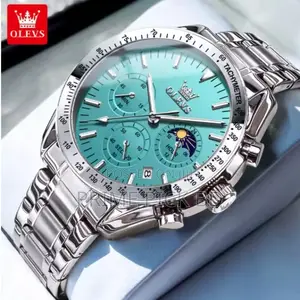 Olevs 3618 Butterfly Lock Stainless Steel Watch for Men