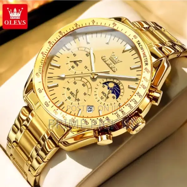 Olevs 3618 Butterfly Lock Stainless Steel Watch for Men