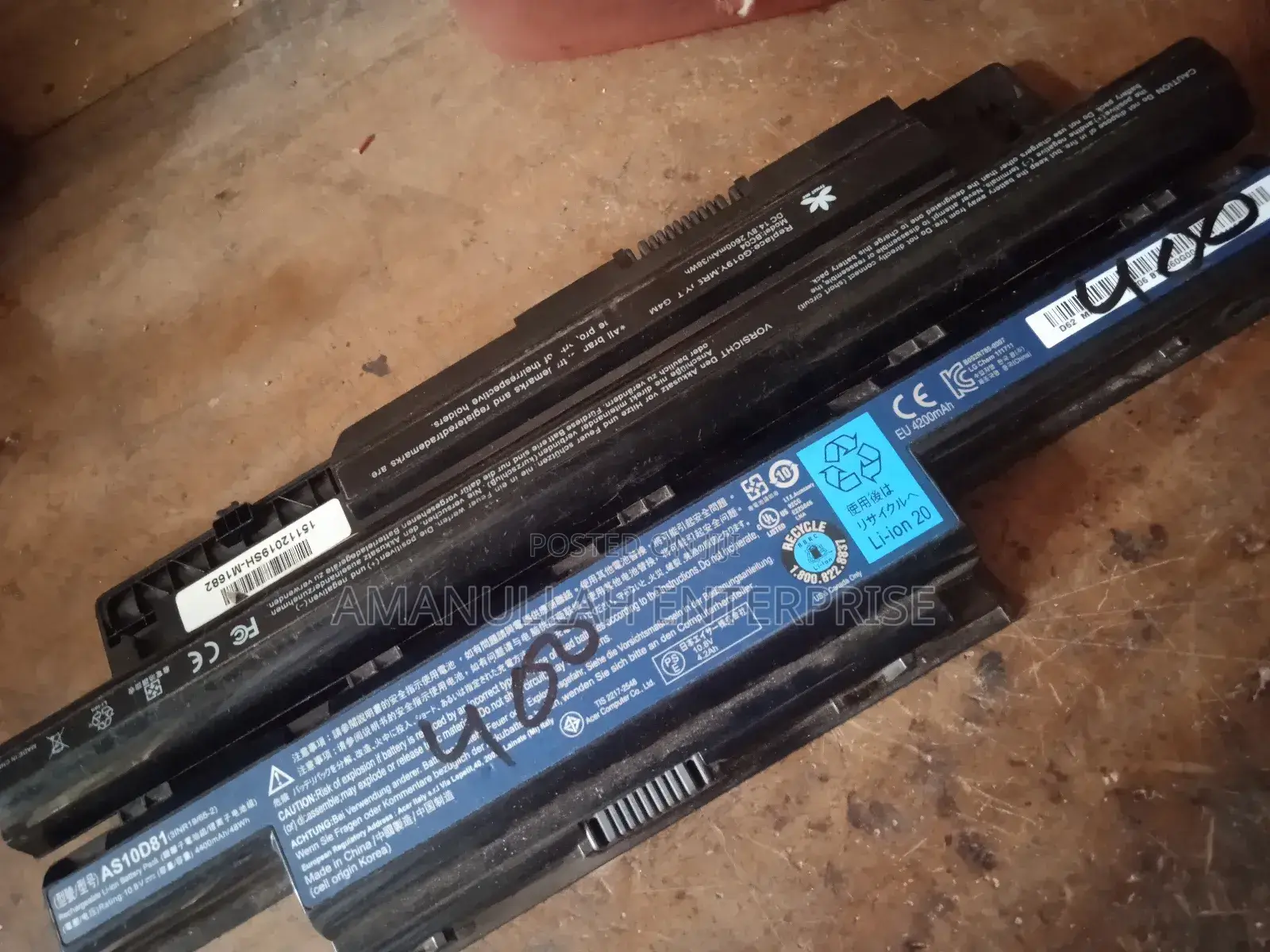 6 Cell Old Laptop Battery Pack.