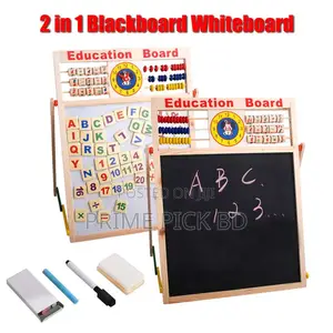Magnetic Wooden Doublesided Whiteboard Blackboard for Kids