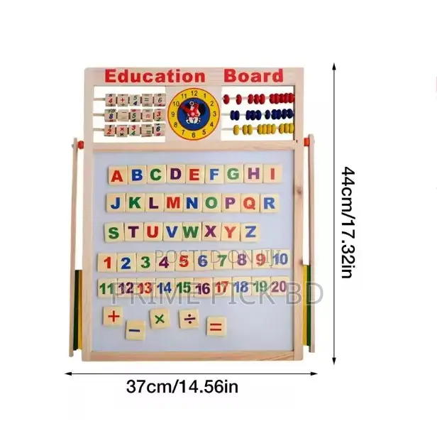Magnetic Wooden Doublesided Whiteboard Blackboard for Kids