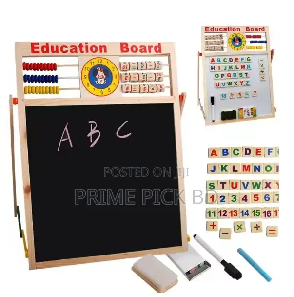 Magnetic Wooden Doublesided Whiteboard Blackboard for Kids