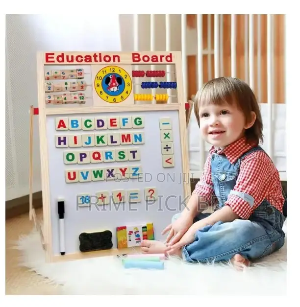 Magnetic Wooden Doublesided Whiteboard Blackboard for Kids