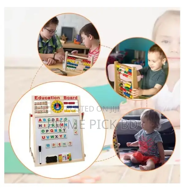 Magnetic Wooden Doublesided Whiteboard Blackboard for Kids