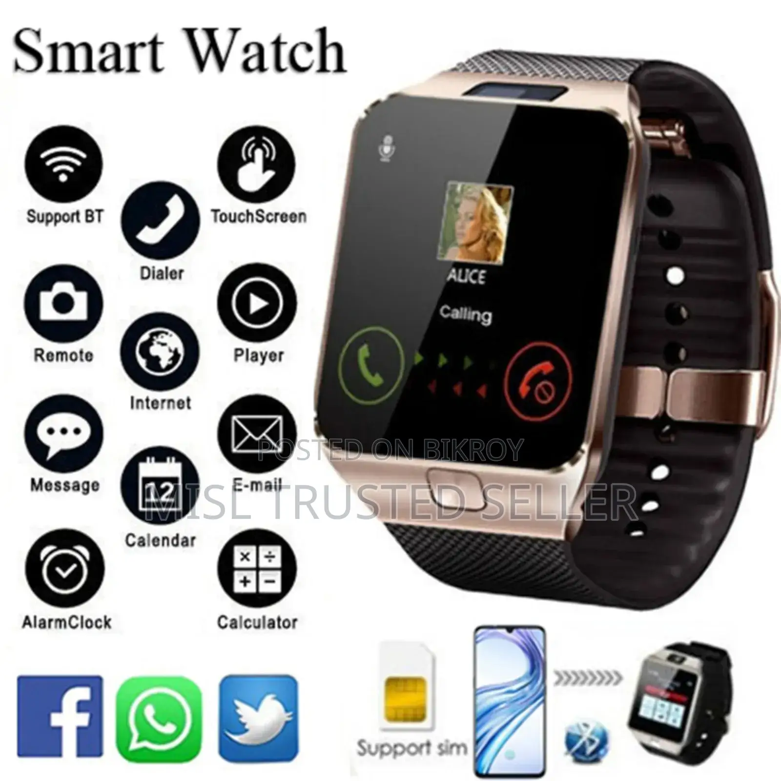 DZ09 SIM Card Supported Smart Watch