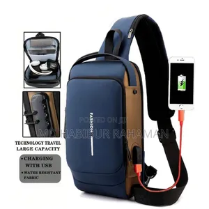 Multifunction Patent Leather Chest Bag