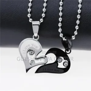 I Love You Couple Necklace Pendent Chain Puzzle Matching
