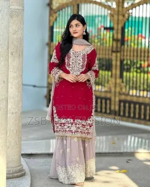 Luxury Party Dress All Over Embroidery Work New