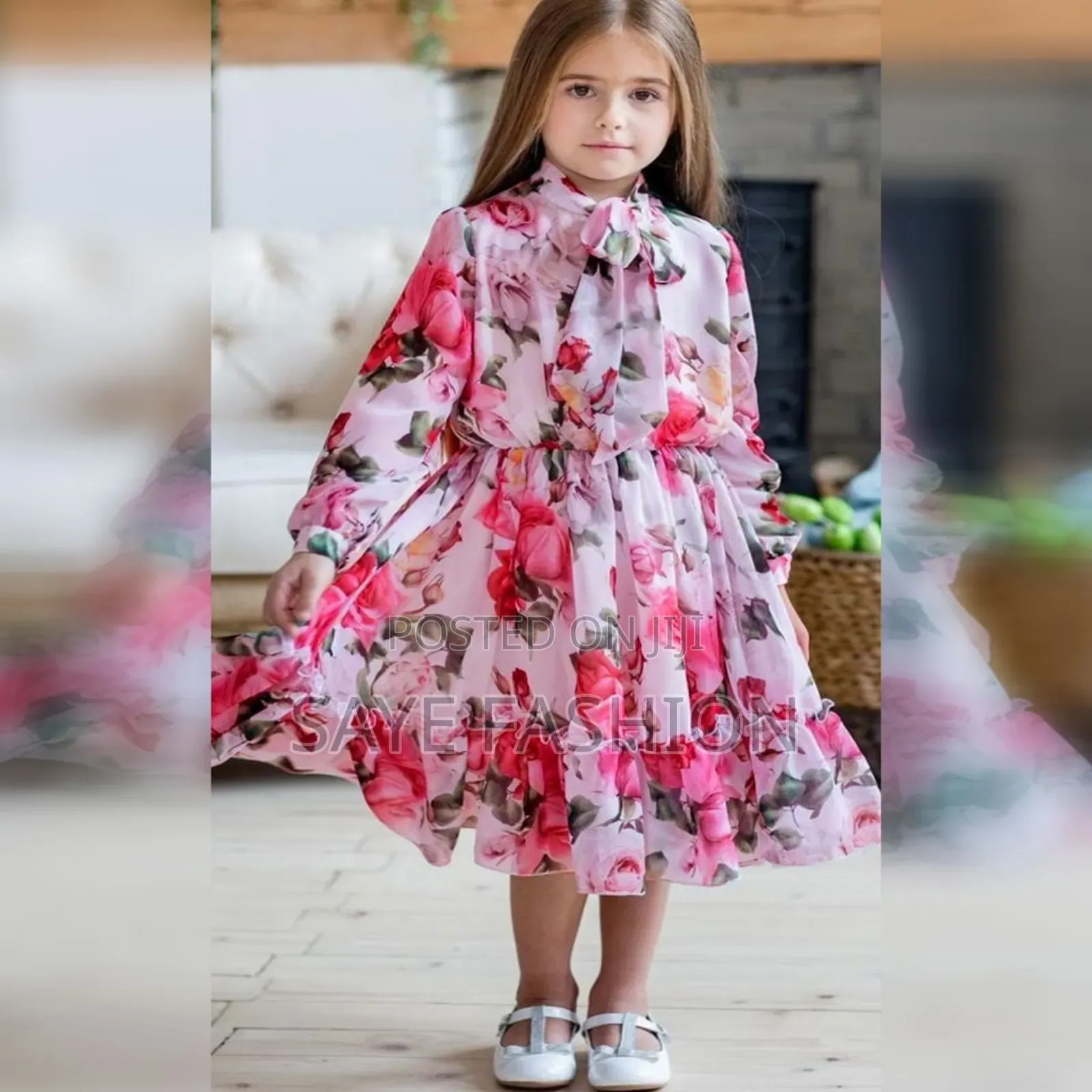 Flower Gown Elegant Floral Fit Dress for Girls