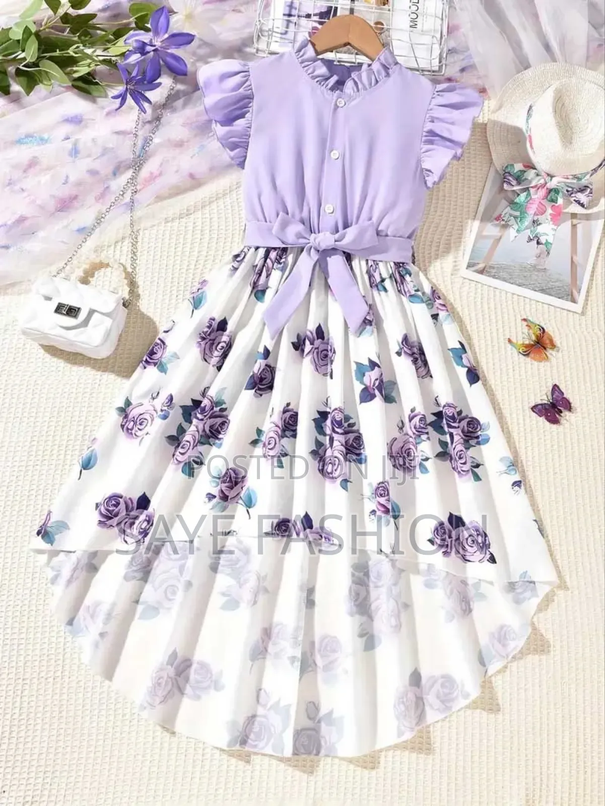 Flower Gown Elegant Floral Fit Dress for Girls