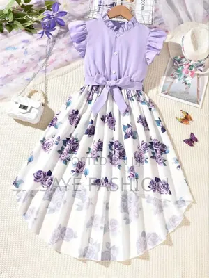 Flower Gown Elegant Floral Fit Dress for Girls