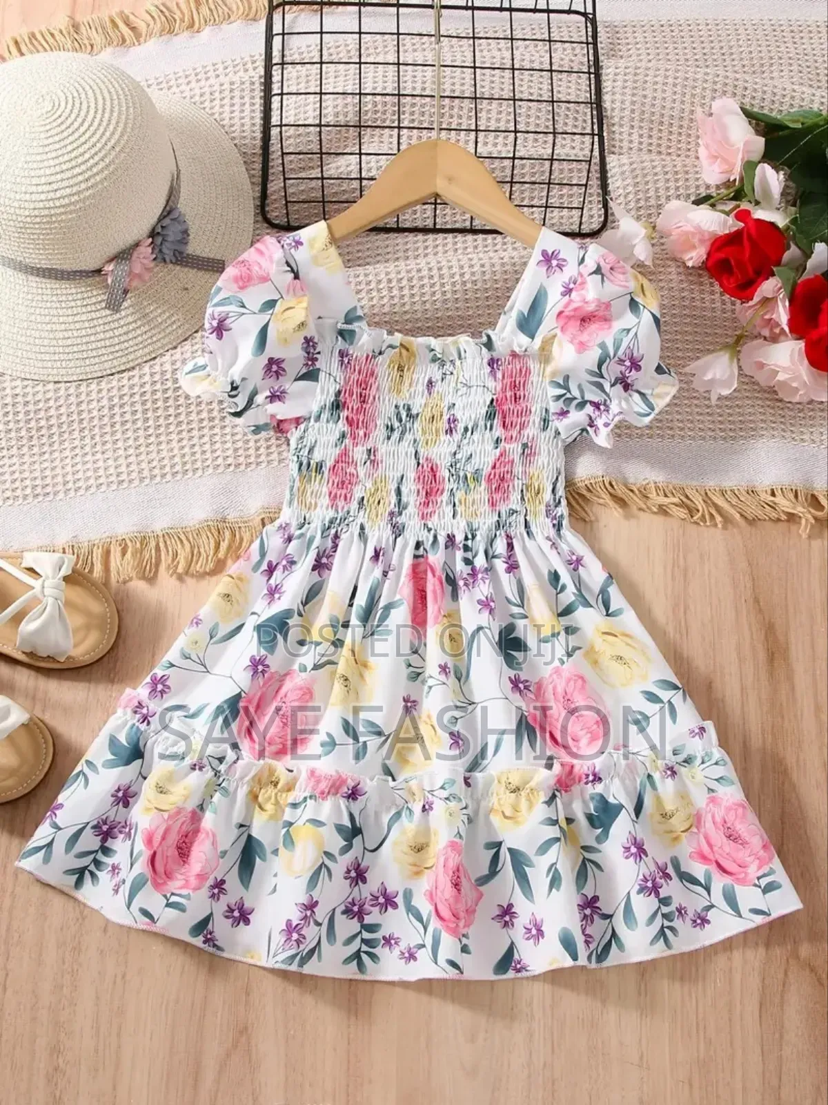Flower Gown Elegant Floral Fit Dress for Girls