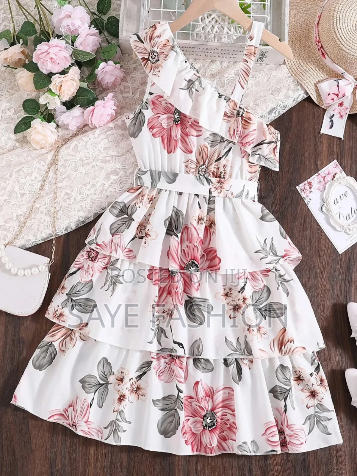 Flower Gown Elegant Floral Fit Dress for Girls