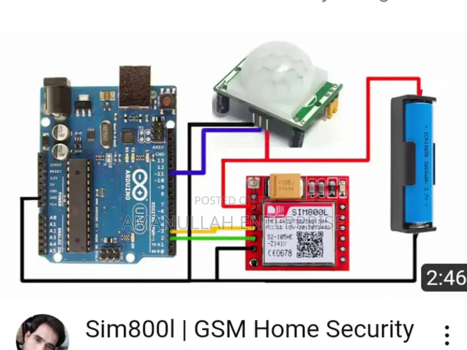 GSM 800l, PIR সেন্সর এবং Arduino সহ স্বয়ংক্রিয় নিরাপত্তা ব্যবস্থা