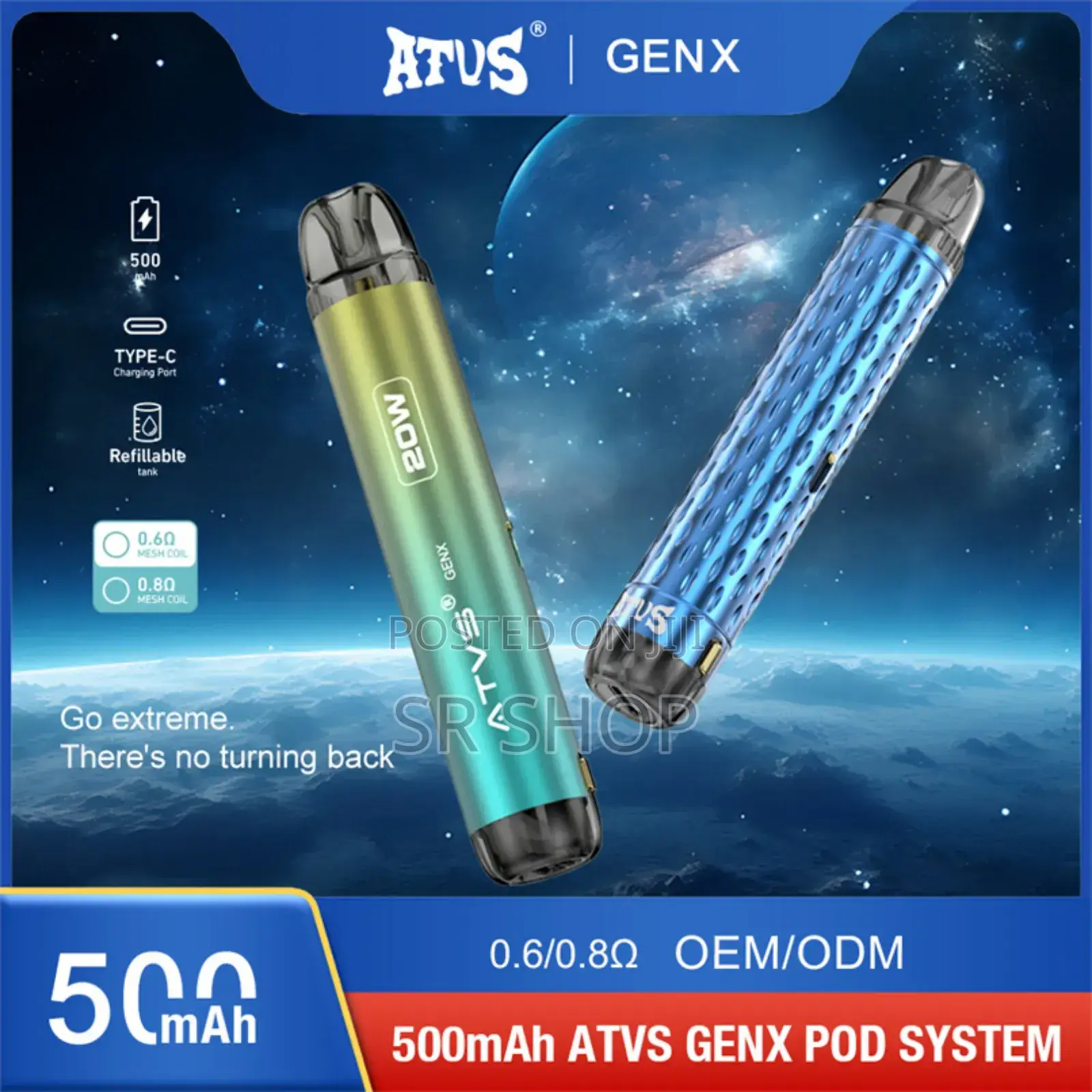 Atvs Genx Disposable Vape Pod 2ml Capacity