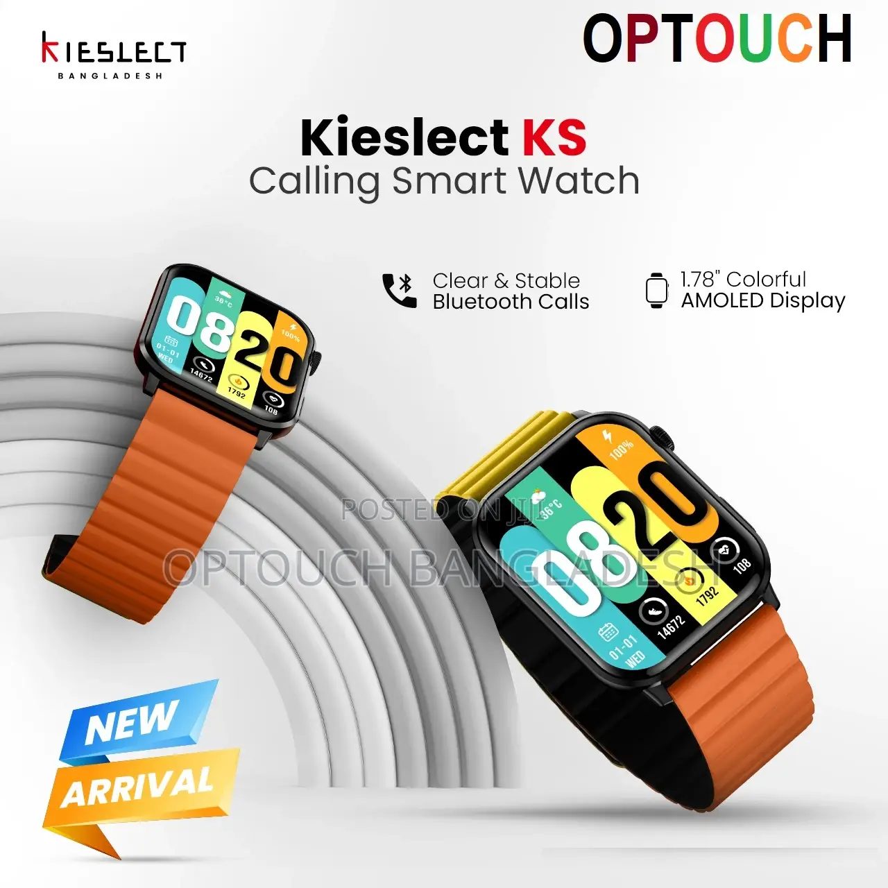 Kieslect Ks Calling Amoled Smart Watch(Free Strap+Protector)