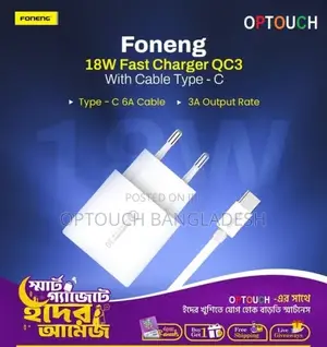 Photo - Foneng 18w Fast Charger Qc3 With Cable Type - C 6a