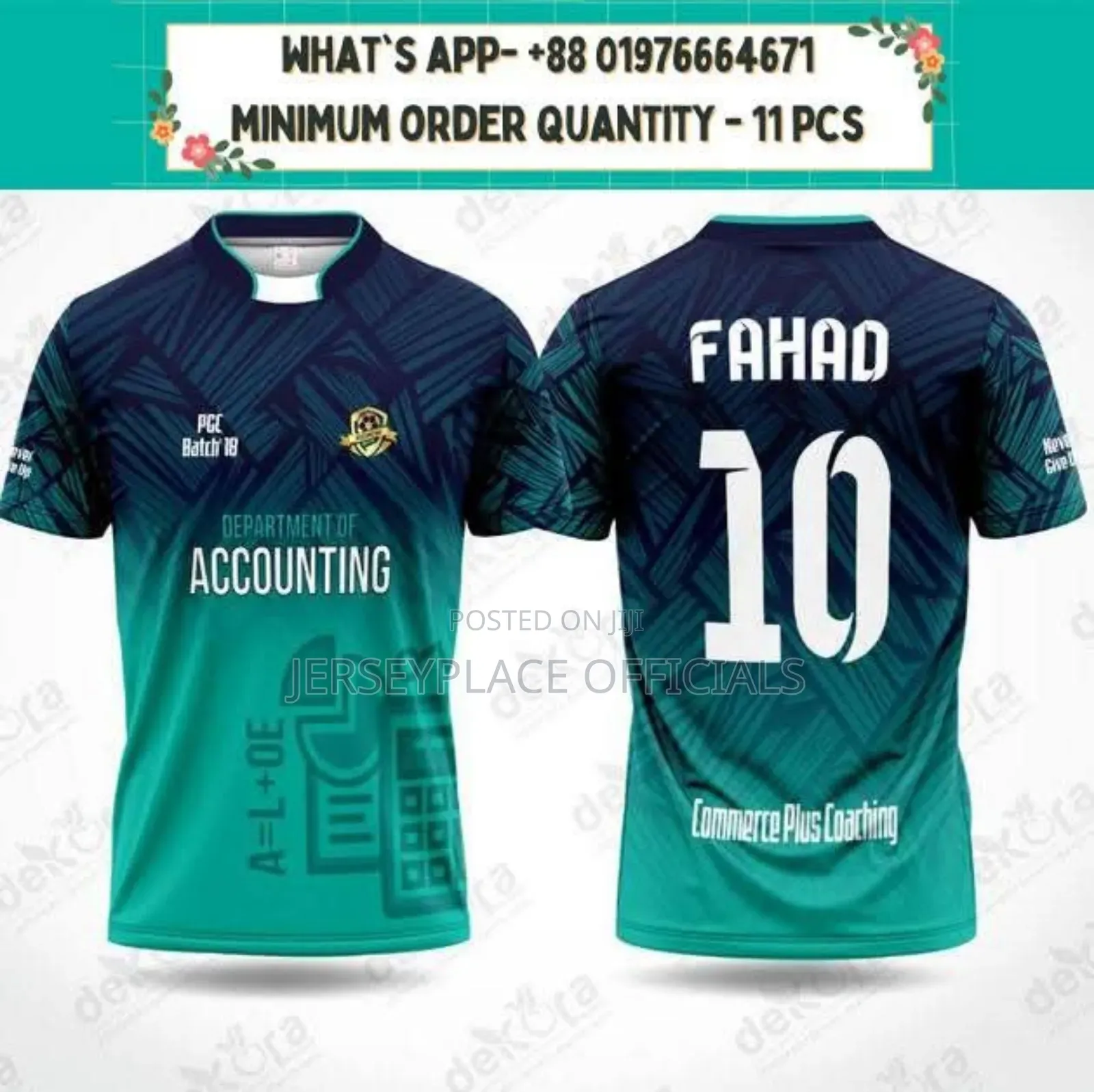 Customised Jersey Minimum Order 11 PCS