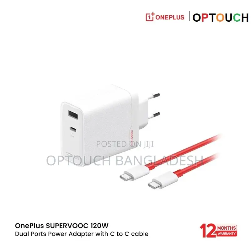 Oneplus Supervooc 120w Dual Ports Power Adapter With C to C.