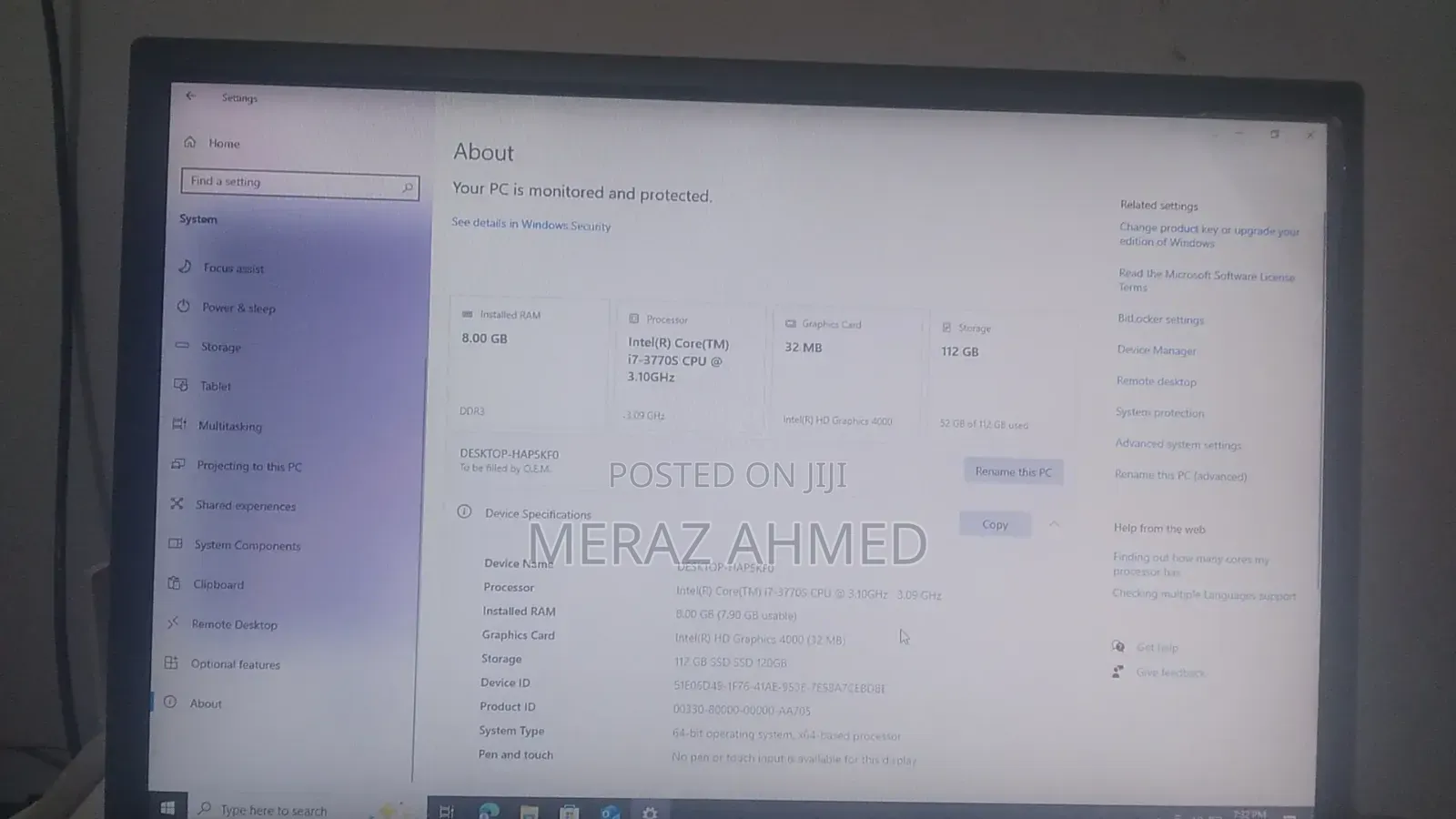 New Desktop Computer 8GB Intel Core I7 HDD+SSD 128GB