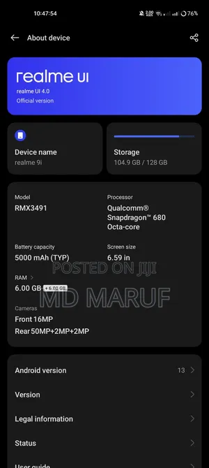 Realme 9i 128 GB Blue