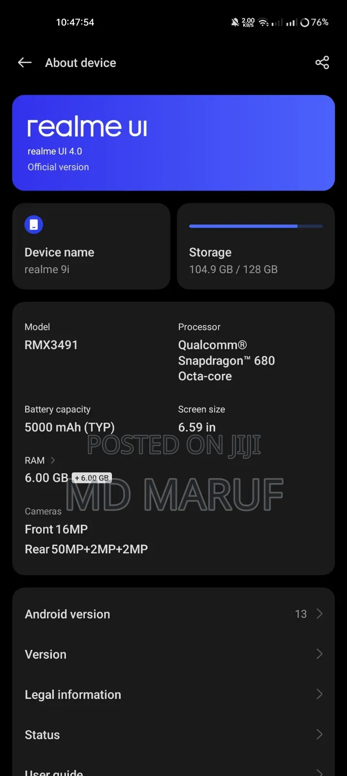 Realme 9i 128 GB Blue