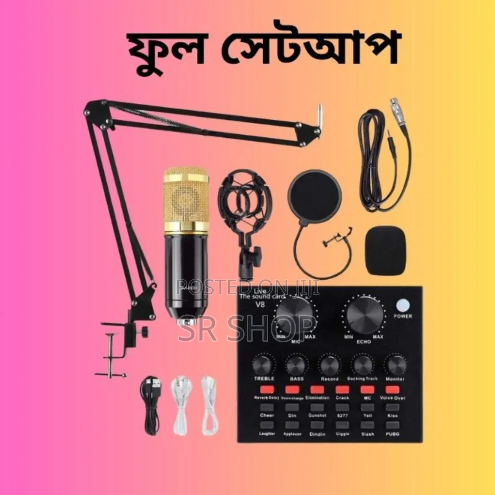 Live Studio Mic Bm-800 With V8 Sound Card Full Set