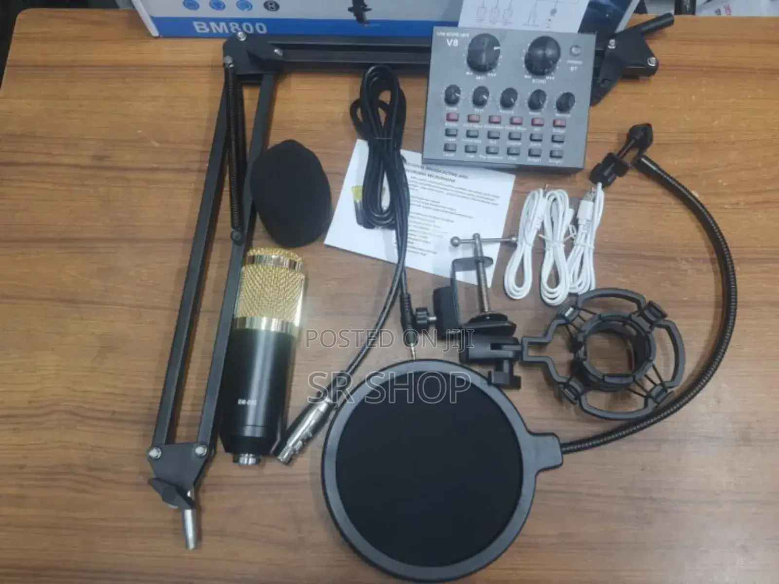Live Studio Mic Bm-800 With V8 Sound Card Full Set