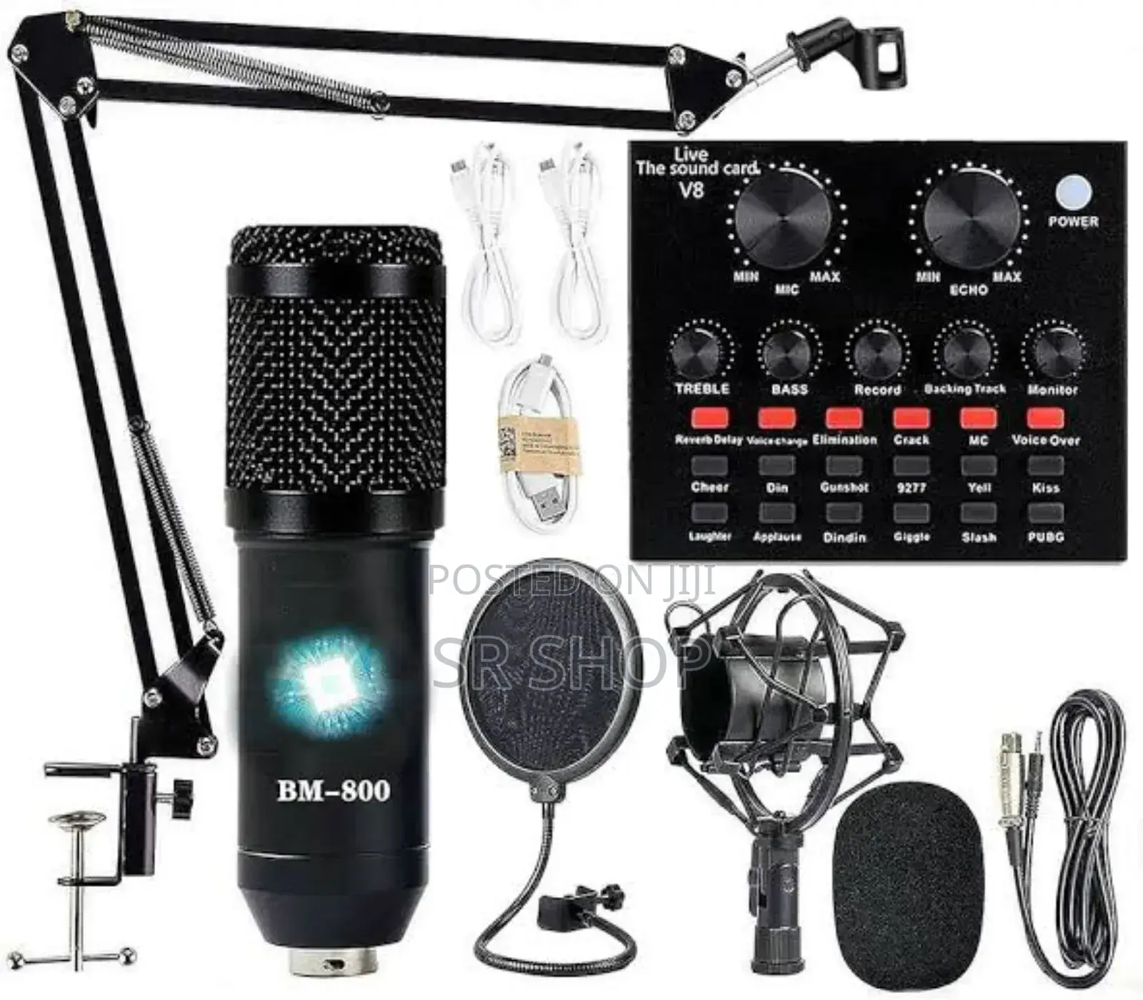 Live Studio Mic Bm-800 With V8 Sound Card Full Set