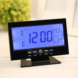 Photo - Digital LCD Clock With Calendar, Temperature Sensor, Alarm