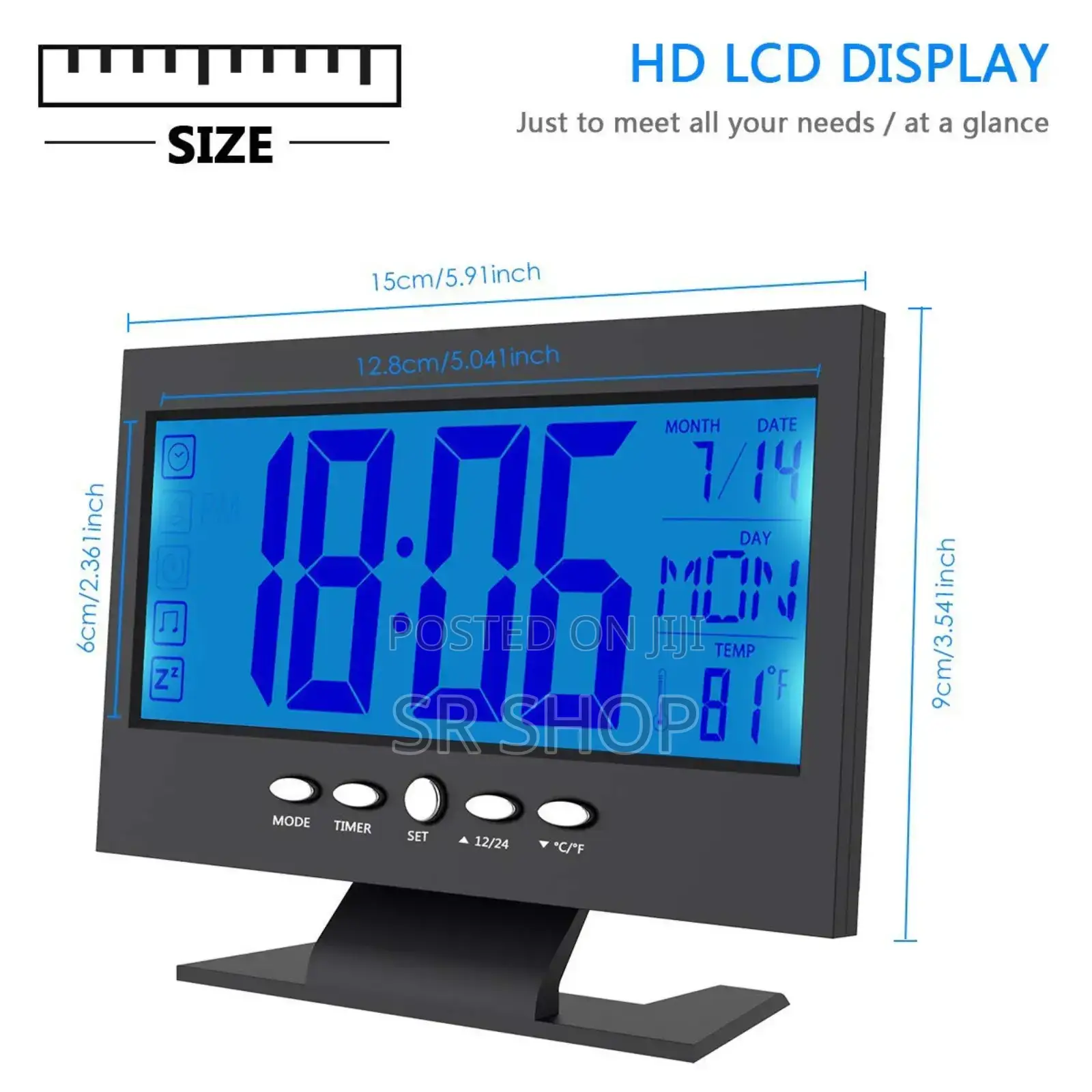 Digital LCD Clock With Calendar, Temperature Sensor, Alarm