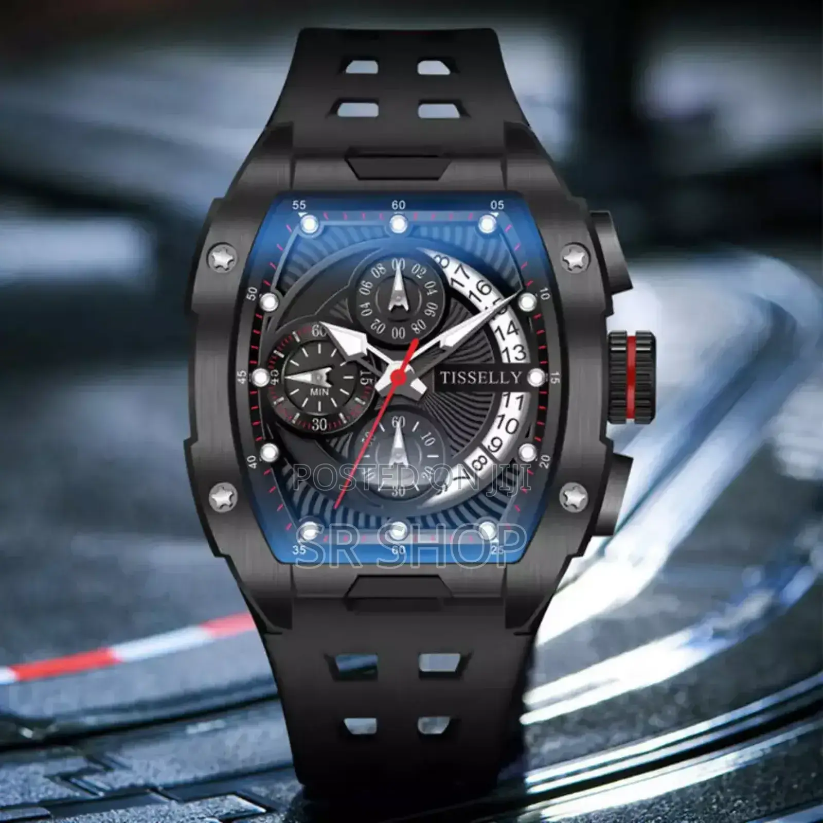 Tisselly6623 Tonneau Quartz Relógio Masculino À Prova d'Água