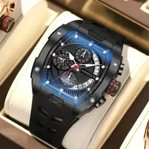 Tisselly6623 Tonneau Quartz Relógio Masculino À Prova d'Água