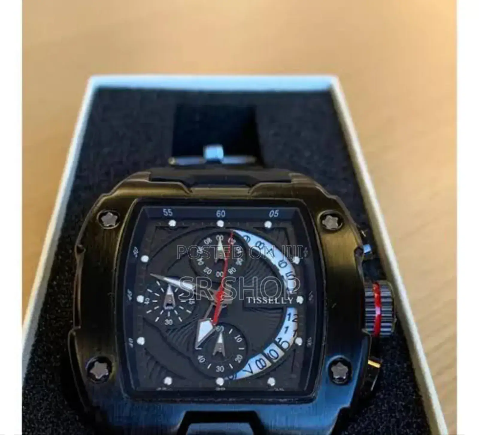 Tisselly6623 Tonneau Quartz Relógio Masculino À Prova d'Água