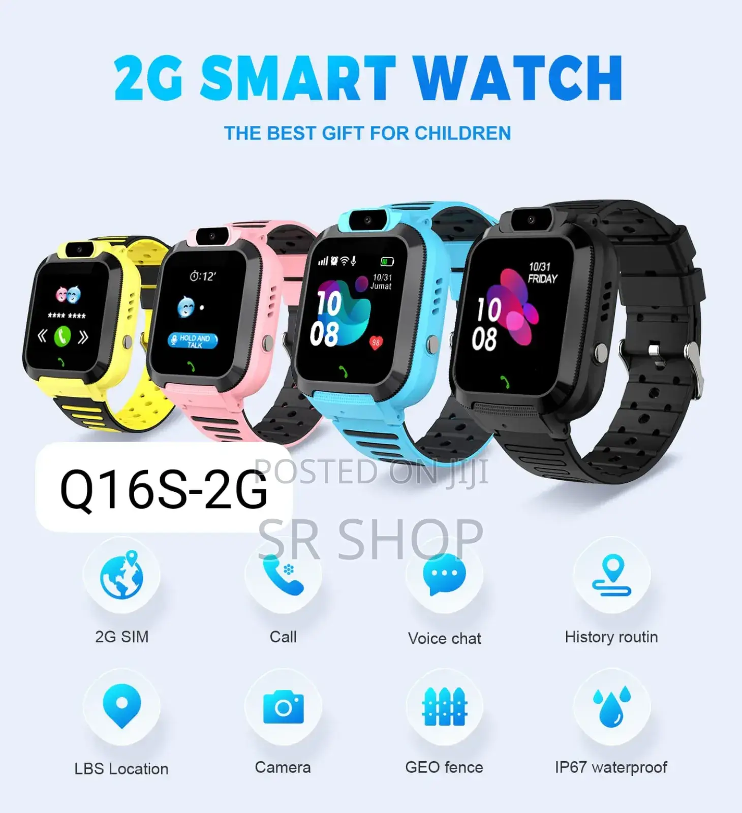 Q16s Kids Smartwatch C/ Sos, Lbs, Anti-Lost, Multicolor