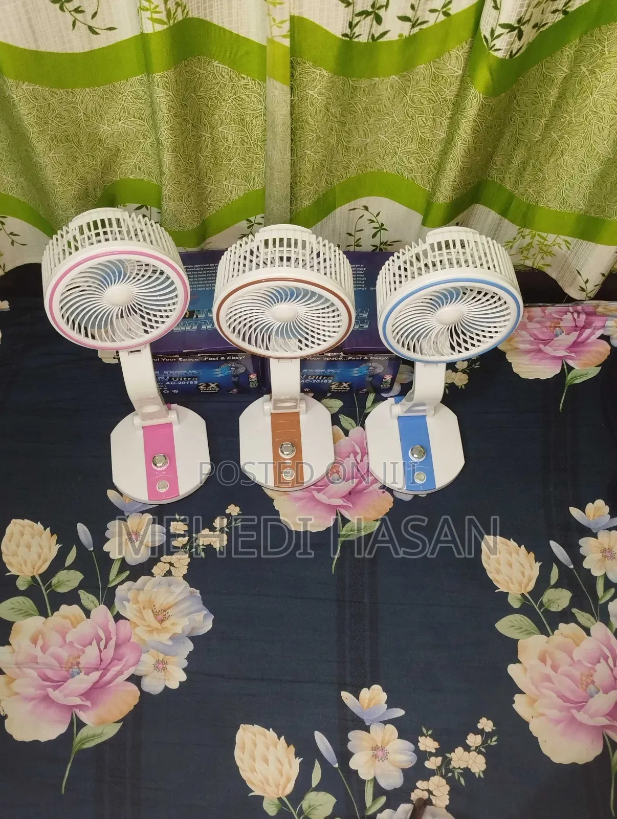Double Battery Usb Led Ac-2018 Folding Fan Ultra