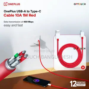 Photo - Oneplus Usb-a to Type-C Cable 10a 1m - Red
