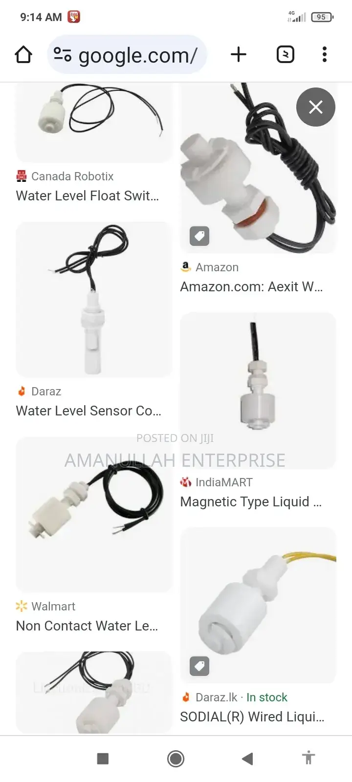 Water Level Sensor, Specifically a Float Switch.